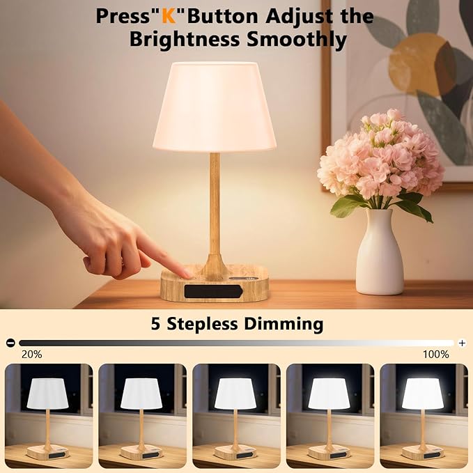 Outdoor Table Lamp - 8000mAh Cordless Rechargeable Battery - Image 4