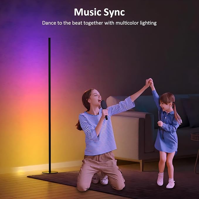 Corner Floor Lamp, RGB IC LED Corner Lamp, 16 Million DIY Color & Warm White - Image 5