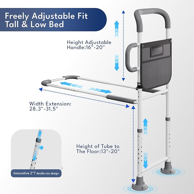 HOMEAL Bed Rails for Elderly Adults Safety, ASTM Approved Adjustable Bedside - Image 4