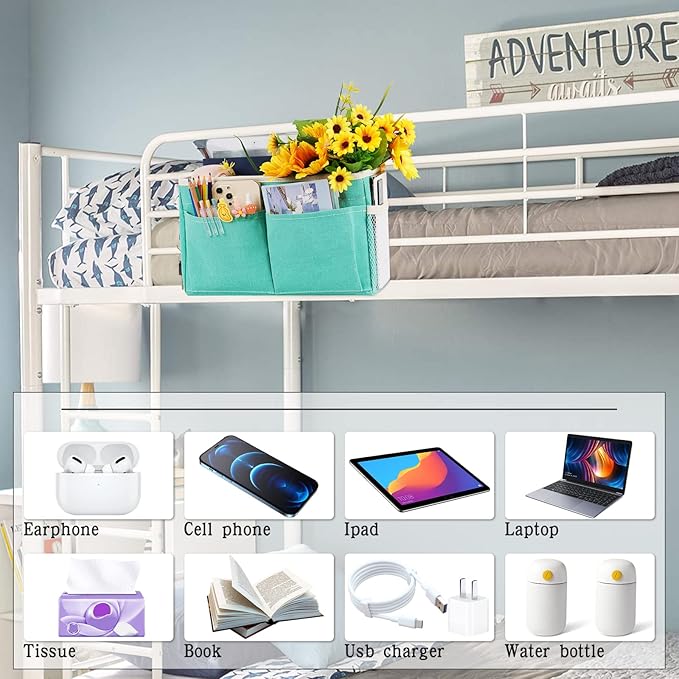 Retyion Bedside Caddy Bedside Storage Organizer Hanging Bunk Bed Dorm Room - Image 3