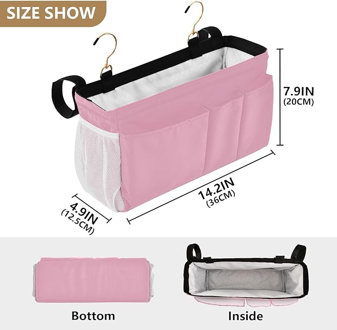 KOPIRIT Rose Red Bedside Caddy Storage Bag Bedside Organizer - Image 4