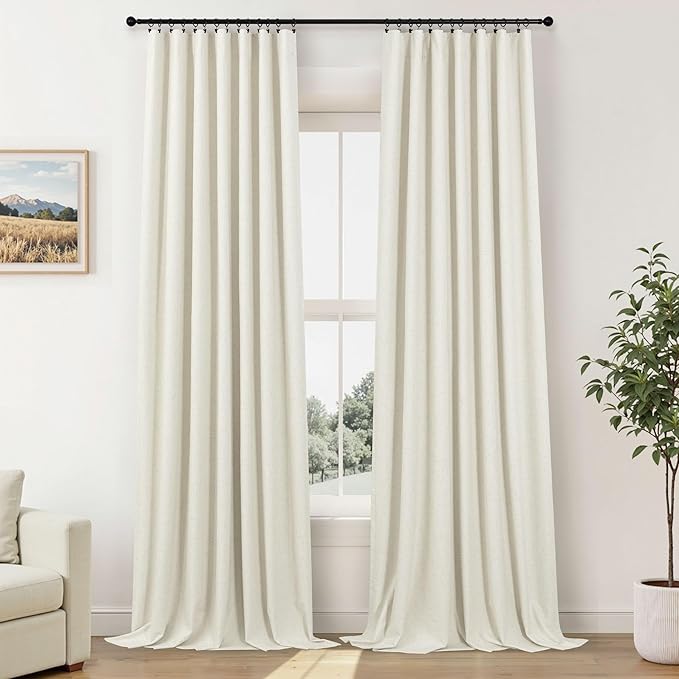 102 Inch Blackout Curtains Cream - Image 9