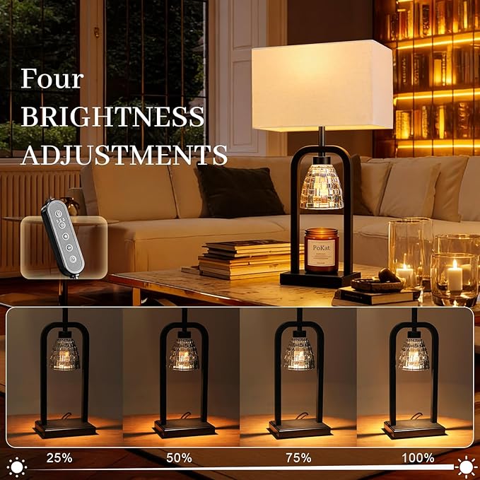 PoKat Table Lamps with Candle Warmer & Timer - Image 3
