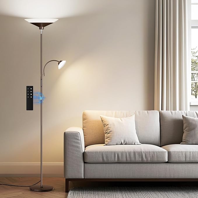 Brown Torchiere LED Floor Lamp by SIBRILLE