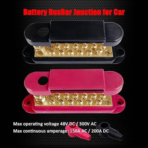 1/4" Stud Power Distribution Block Bus Bar - Image 2