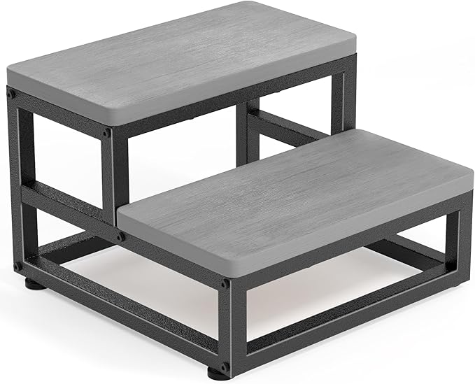 Y&M Two Step Stool for Adults Kids, Bed Step Foot Stool by YM