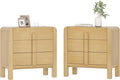 WAMPAT Modern 3-Drawer Nightstand Set of 2, 31.5" Tall Nightstand End Table by WAMPAT