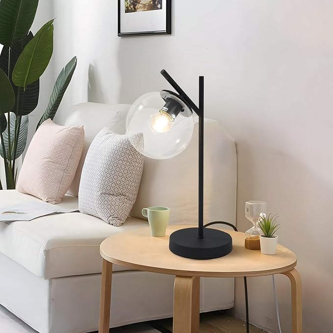 Mid Century Table Lamp Vintage Bedroom Desk Lamp Black Nightstand Lamp - Image 6