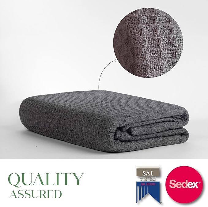 Salt Earth Organic Cotton Throw Blanket, Outdoor & Office Couch, Modern Room - Image 3