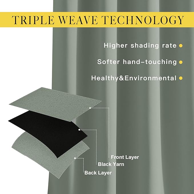 NICETOWN Blackout Curtains & Drapes Extra Long 120" - Image 4