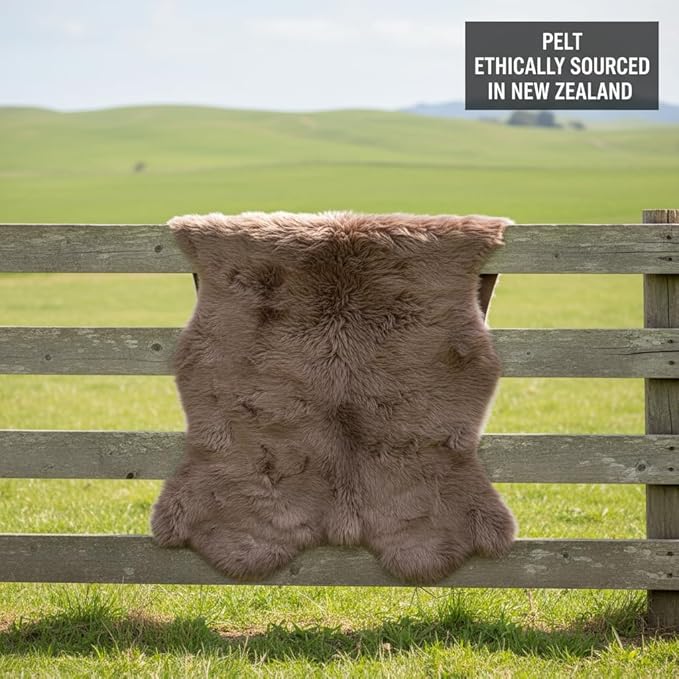 Premium Buff Tan Sheepskin Rug Genuine Quad 4x6ft Pelt Fluffy Fur Rug - Image 9
