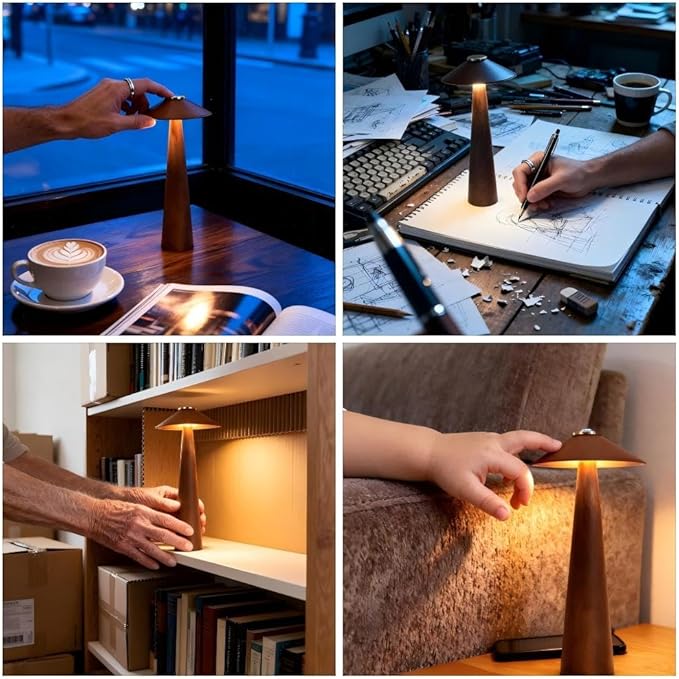 Battery Operated LED Table Lamps, 2000mAh Cordless Desk Lamp - Image 6