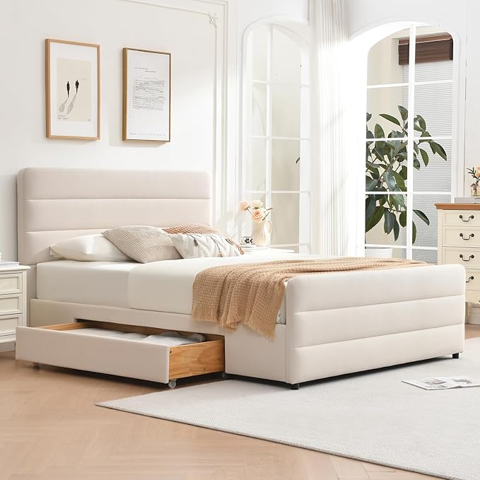 VELOCAVA Queen Size Upholstered Platform Bed by VELOCAVA