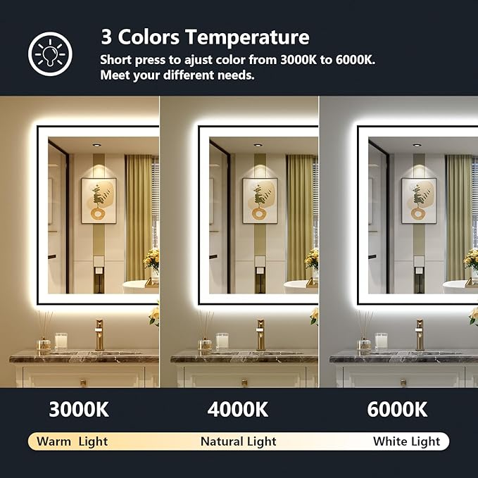 YEELAIT 55x40 Inch LED Bathroom Mirror - Image 5
