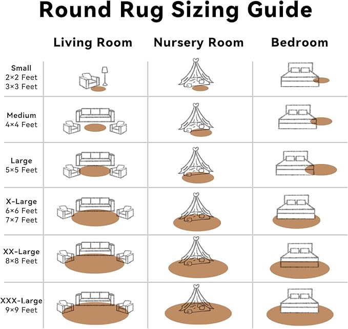 OLANLY Khaki Round Rugs for Bedroom - Image 7