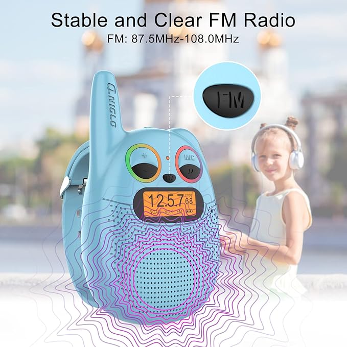 Qniglo Walkie Talkies for Kids Rechargeable 4 Pack, Kids Toys for 3-14 Year Old - Image 5