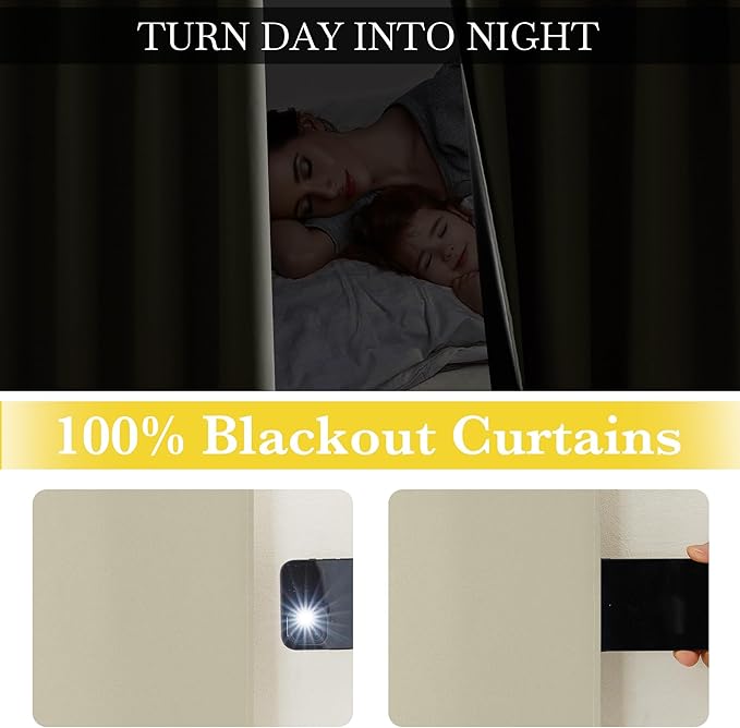NICETOWN 100% Blackout Portable Curtains, Grommet Total Privacy Window - Image 5