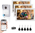 Wired Video Door Phone Apartment Intercom System, 7 Inch Touch Monitor by ANJIELOSMART