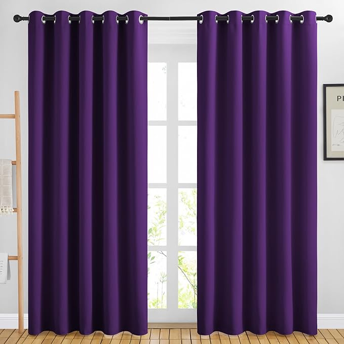 NICETOWN 84 inch Long Royal Purple Curtains by NICETOWN