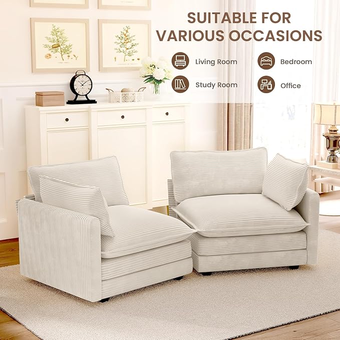 ROWHY 78'' Sectional 2 Seat Cloud Loveseat - Image 6