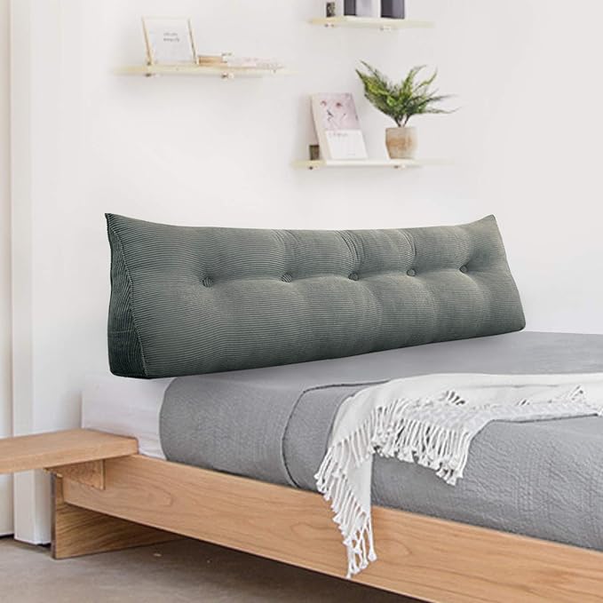 WOWMAX Wedge Pillow Headboard Queen Triangular Headboard Pillow Queen Bed Wedge - Image 8