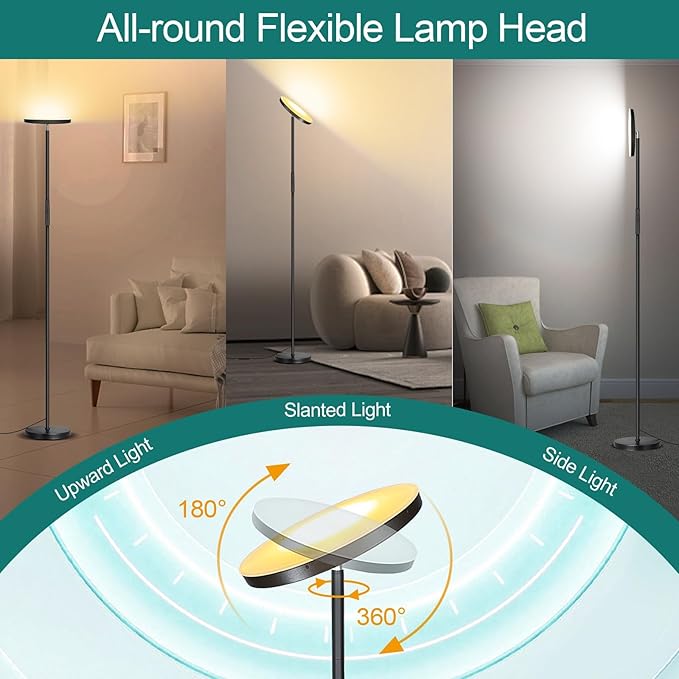 Floor Lamp, Upgraded 40W 4000LM Super Bright Torchiere LED Floor Lamps - Image 5