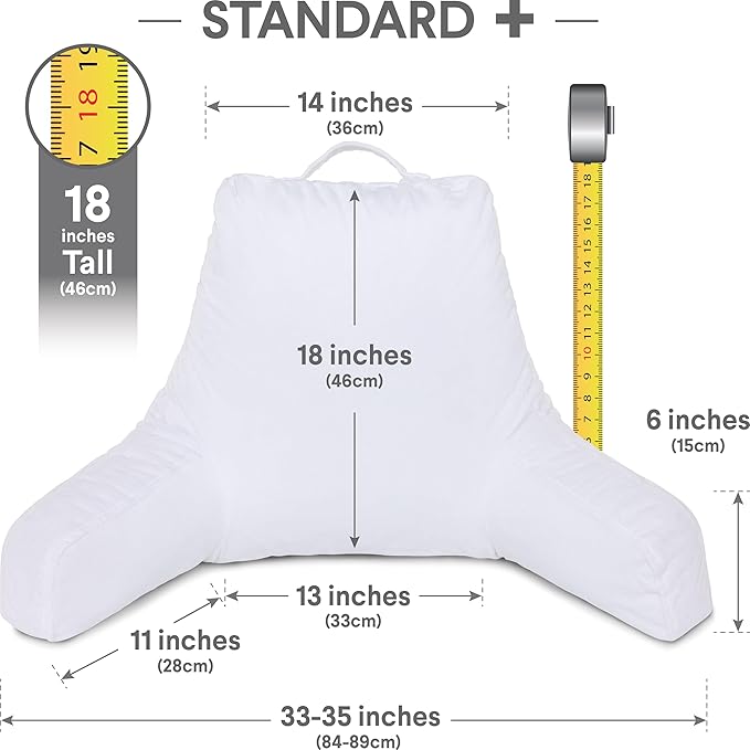 Husband Pillow White, Original Reading Pillow in Bed Rest Chair, Shredded - Image 2