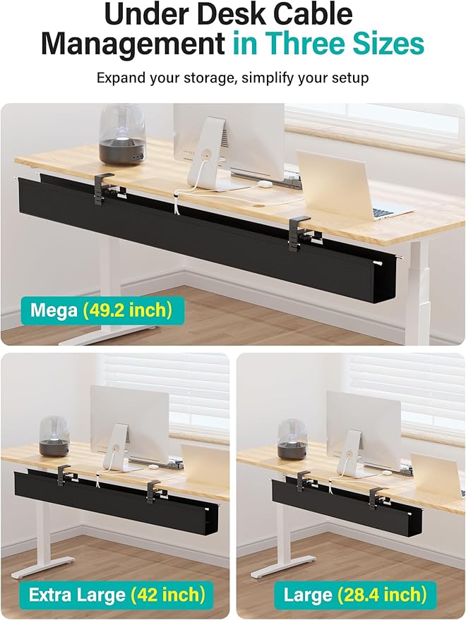 49.2" Under Desk Cable Management Tray, Orapoke Cable Management Under Desk No - Image 4