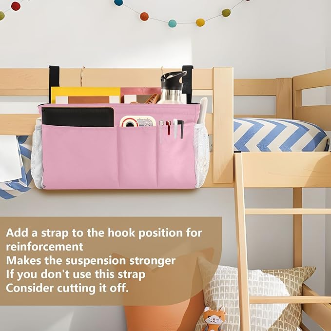 KOPIRIT Rose Red Bedside Caddy Storage Bag Bedside Organizer - Image 6