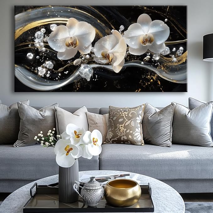 White Orchid Canvas Wall Art - Image 7