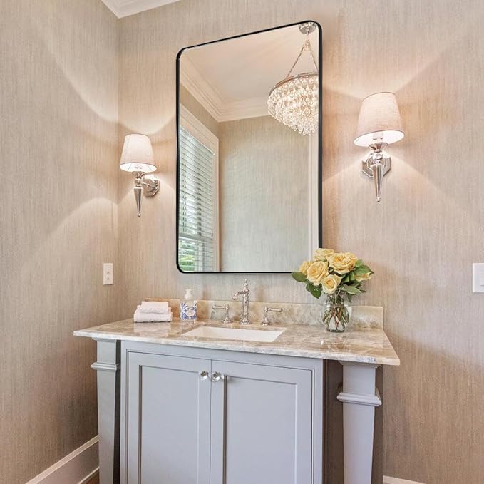 ANDY STAR 36”x48” Black Bathroom Mirror, Wall Mirror - Image 9