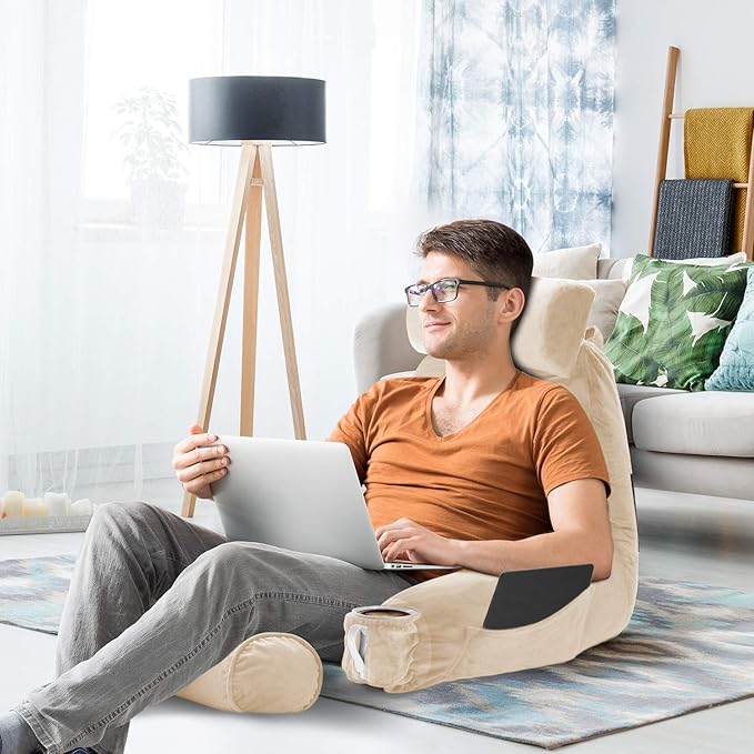 Nestl Reading Pillow with Shredded Memory Foam Includes 2 Neck and Lumber - Image 9