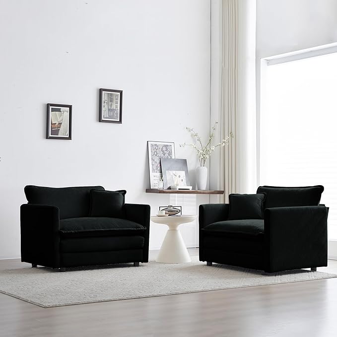 mikibama 41.4 Inch Single Seat Sofa, Chenille Comfy Deep Upholstered Couch - Image 5