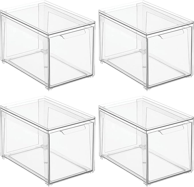 mDesign Plastic Stackable Closet Storage Organizer Bins - Image 10