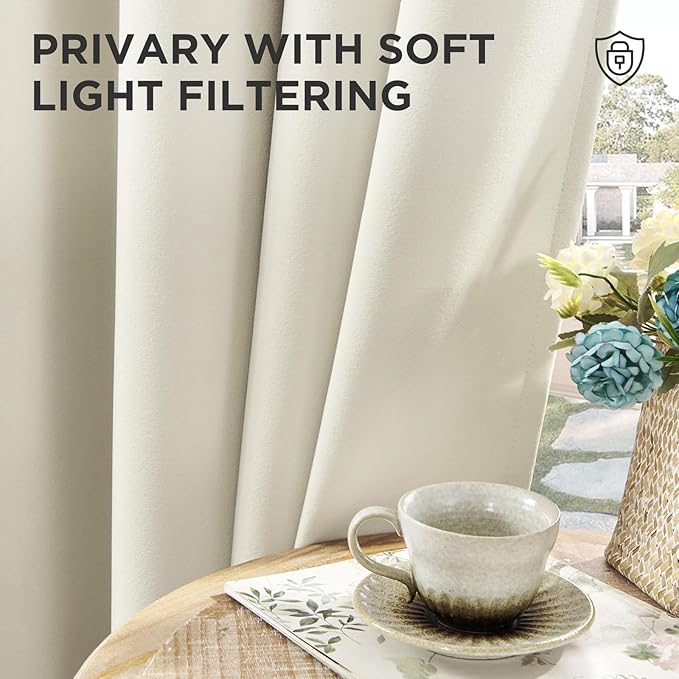 Joydeco White Velvet Curtains 84 Inches 2 Panels, Luxury Thermal Insulated Soft - Image 6