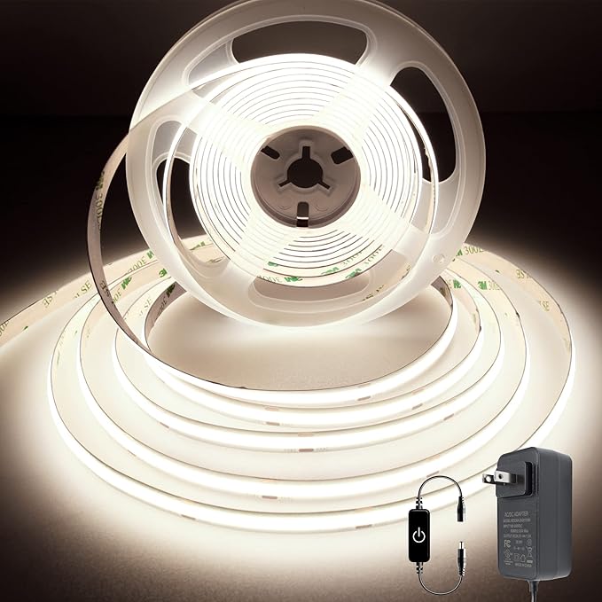 COB LED Strip Lights 5M, Touch Dimmable led Strips, 16.4ft LED Tape Lights by PanderyCOBLightUPYourLife
