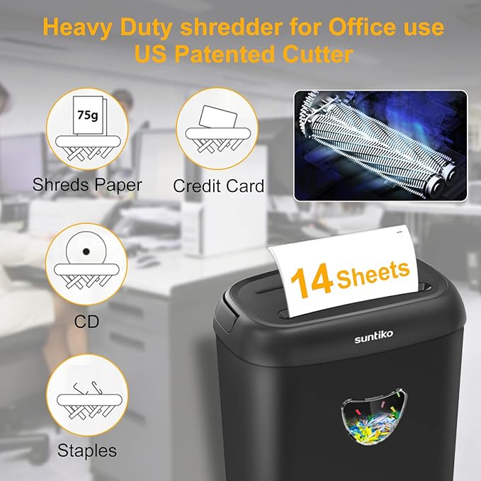 14 Sheet Cross Cut Paper Shredder - Image 2