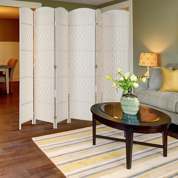 VINGLI 6-Panels Tall Rattan Room Divider, 6 FT Folding Privacy Screen, Indoor - Image 6