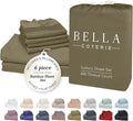 Bella Coterie 6 Piece Luxury Bamboo Viscose King Size Sheet Set | 100% by BC