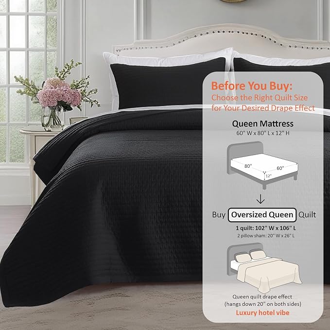KASENTEX Oversized Queen Quilt Set 102"x106" – Soft Washed 3-Layer Lightweight - Image 3