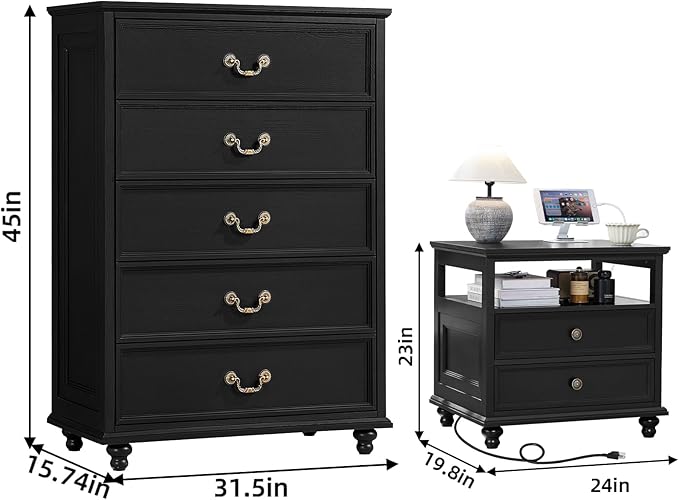 24" Wide Farmhouse Nightstand - Image 3