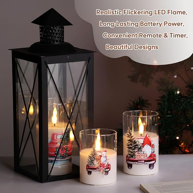 Eywamage Christmas Glass Flameless Candles - Image 4