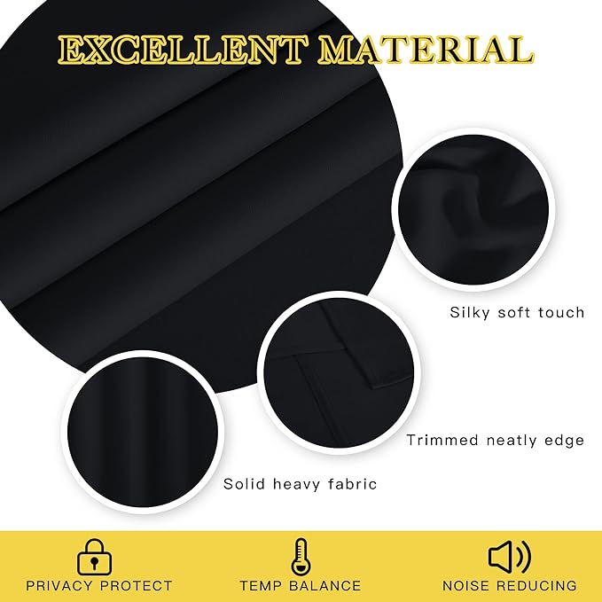 NICETOWN Black Curtain for Patio Door - Image 3