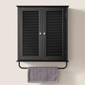 Bathroom Storage Cabinet with Adjustable Wood Shelves & Doors, Made of PDF Wood by Amellix