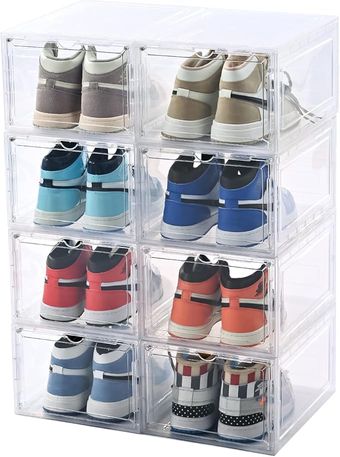 KEFA 8 Pack XXL Large Shoe Storage Box Fit by KEFASTORAGEBOX