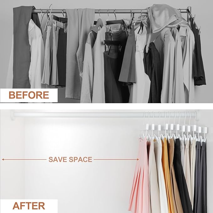 TOPIA HANGER Lotus Wood Pants Hangers, Skirt Short Bridal Trousers Slacks - Image 7
