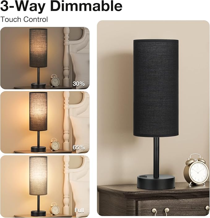 Black Touch Nightstand Lamps for Girl - Image 3