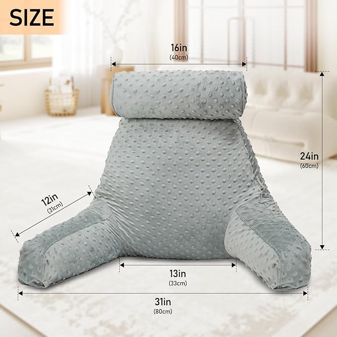 Reading Pillow for Sitting in Bed, Extra Large Backrest Support Cushion - Image 6