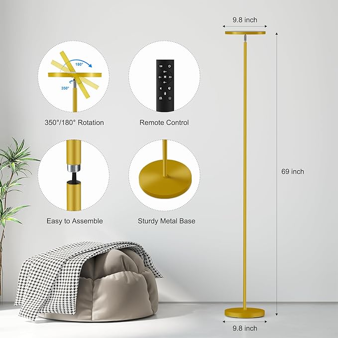 SUNMORY Floor Lamps for Living Room, 32W/3000LM Super Bright LED Floor Lamp - Image 3
