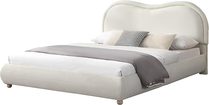 Queen Size Upholstered Platform Bed Frame, Modern Cloud Bedframe - Image 7